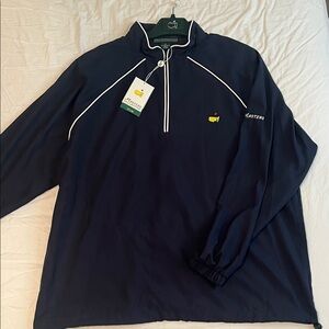 Mens Masters Navy Windbreaker Golf Quarter Zip New With Tags